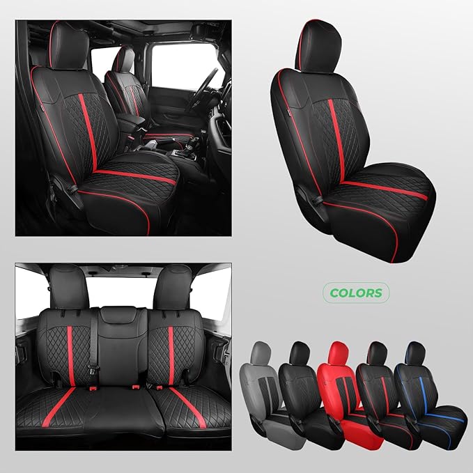 for Jeep Wrangler Seat Covers 4Door JL 2018 2019 2020 2021 2022 2023 2024 2025 - Image 8