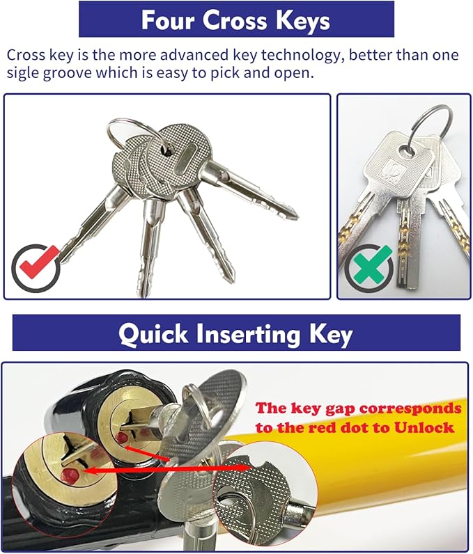 Steering Wheel Lock Anti-Theft car Device Car Wheel Locks Heavy Duty Vehicle - Image 5