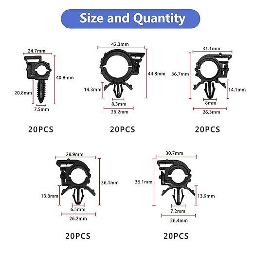 150pcs Wire Loom Clips Car Automotive Harness Routing Clips Assortment Kits - Image 4