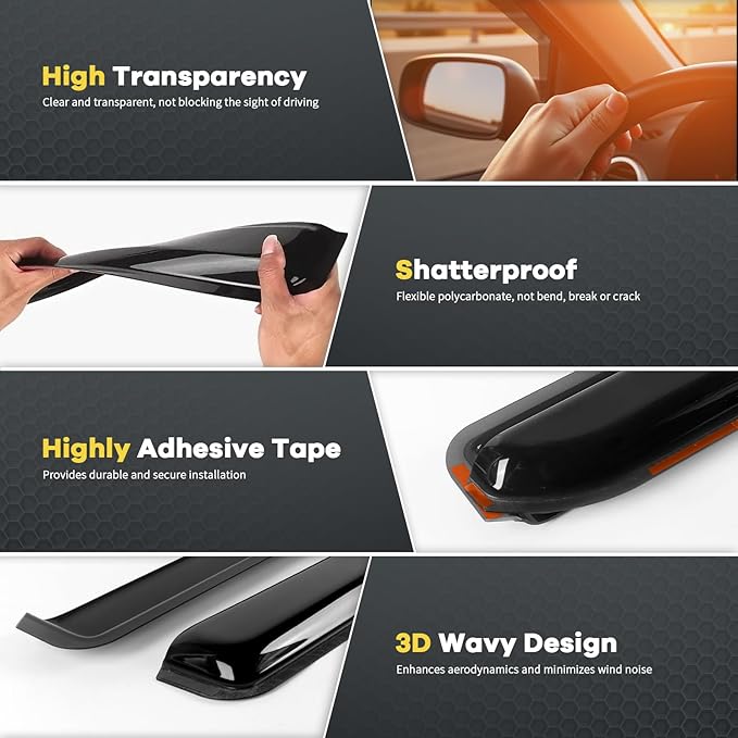4 PCS in-Channel Window Rain Guards - Image 5