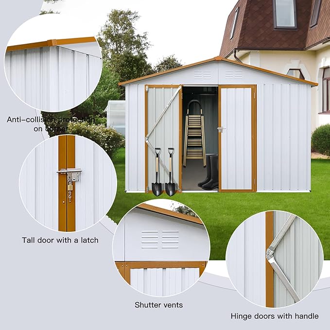 12 x 10 FT Metal Garden Shed, Outdoor Storage Shed - Image 3