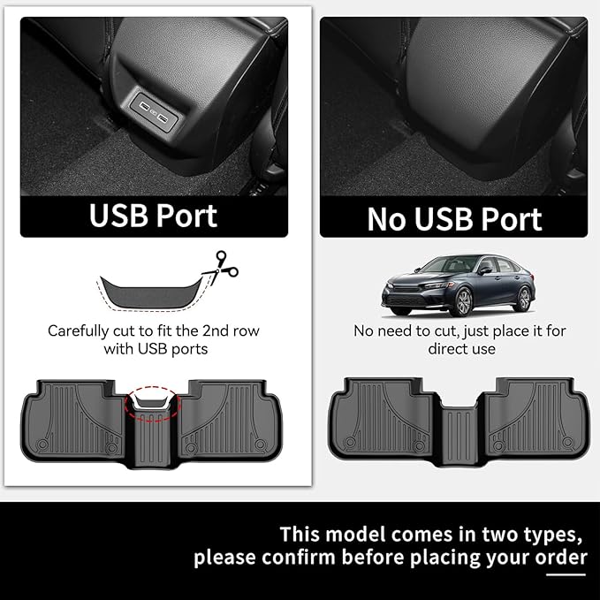 Fit for 2025 2024 2023 2022 Honda Civic Sedan Si Floor Mats & Cargo Liner: All - Image 2