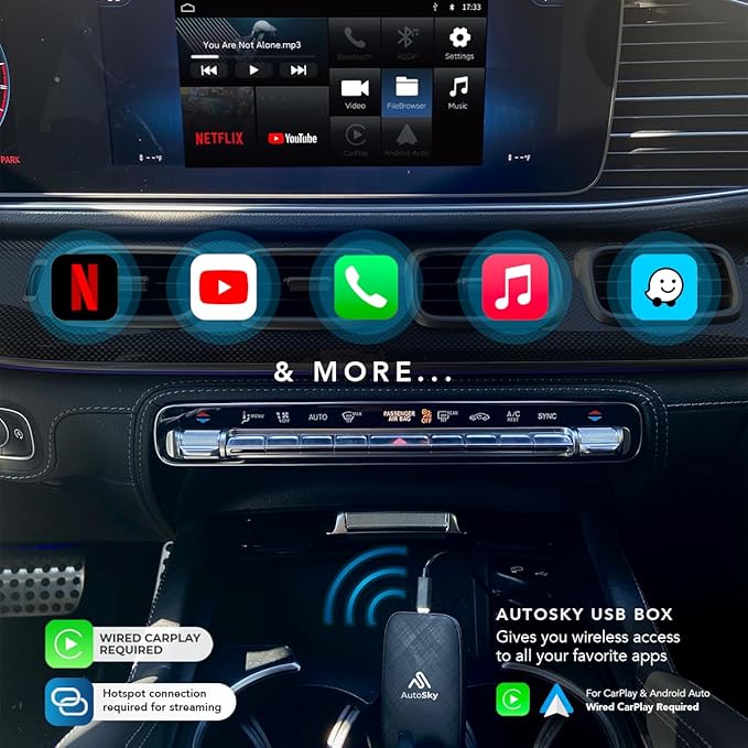 AutoSky Wireless CarPlay and Android Auto AI Box Lite - Image 4