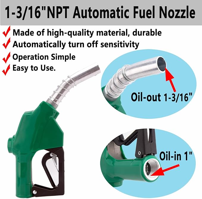 1-3/16"Automatic Fuel Nozzle, Car Fuel Filling Nozzle, Auto Shut-Off Fuel Nozzle - Image 2