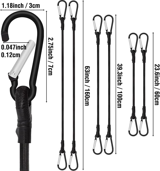 6 Piece Bungee Cords with Hooks - Image 3