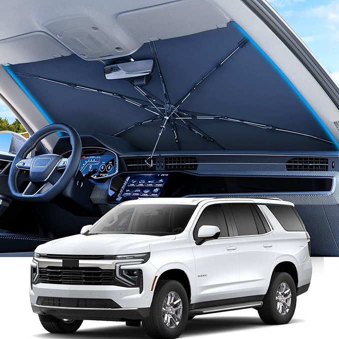 REEVAA 2025 Upgraded Truck Windshield Sun Shade Umbrella Protect Interior by REEVAA