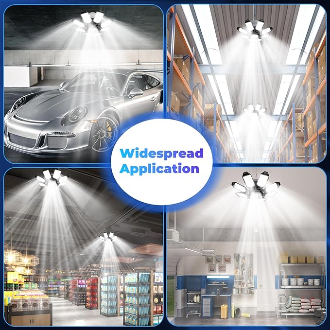 Garage Lights - Super Bright 25000LM Garage Lights Ceiling Led w/ 8 Deformable - Image 6