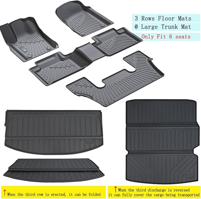 Floor Mats & Large Trunk Mat for 2016-2023 2024 Dodge Durango（Only Fit 6 - Image 2