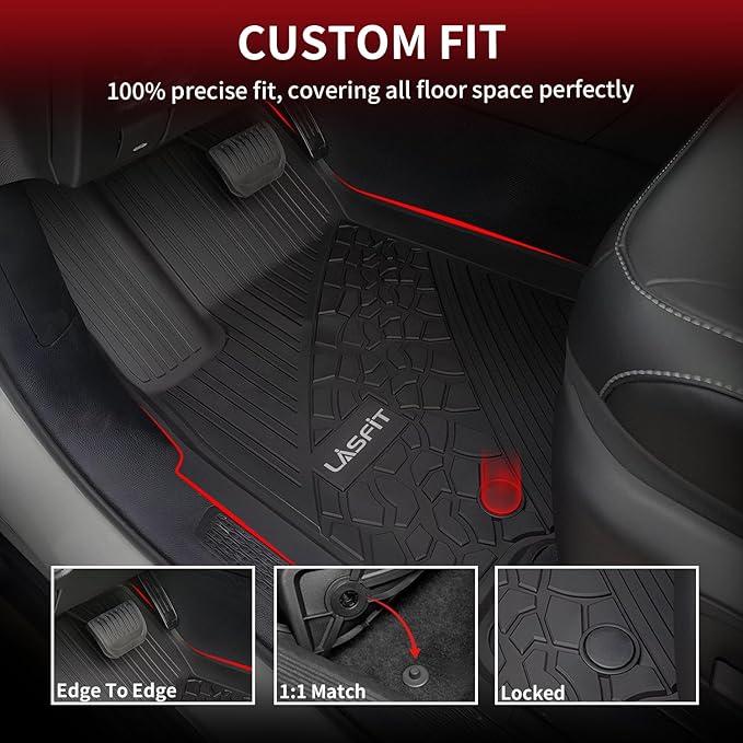 LASFIT Floor Mats for Jeep Grand Cherokee 2022-2025 5-Seat All Weather TPE - Image 2
