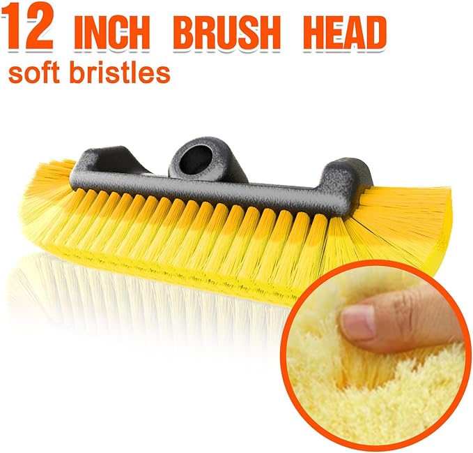 12FT Car Wash Brush with Long Handle, Car Cleaning Brush with 12 Inch Soft - Image 3