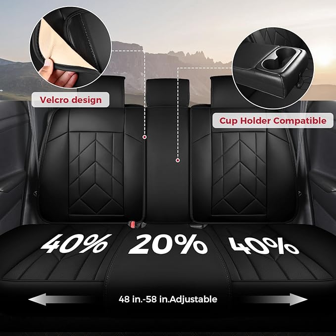 Black Car Seat Covers Full Set - Image 4