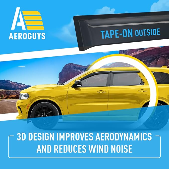 Extra Durable Window Deflectors Tape-On Window Visors Rain Guards Fit - Image 5