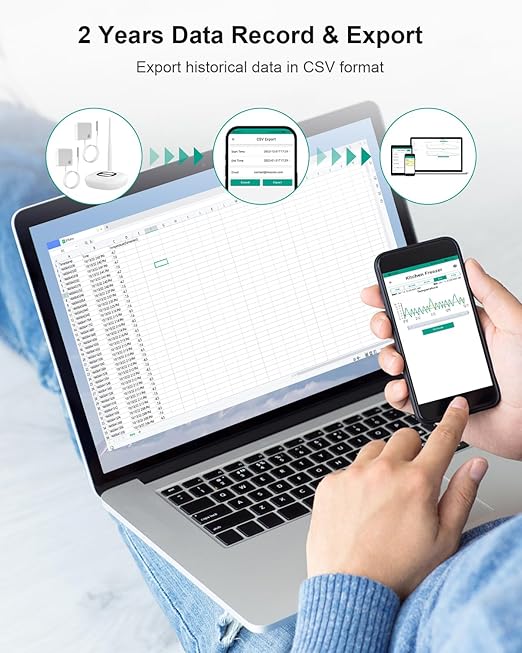WiFi Thermometer Freezer Alarm, Email Alert, App Notification, Data Record - Image 6