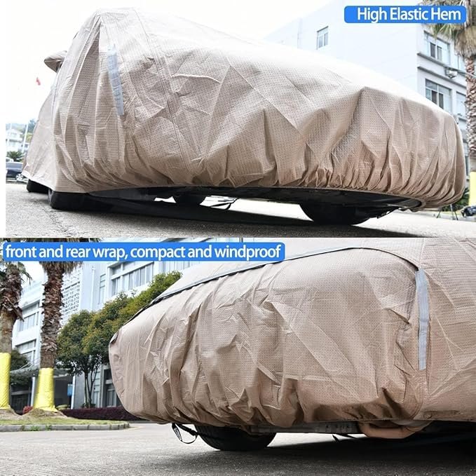 Tecoom Car Cover Waterproof All Weather, Non-Woven Breathable Outdoor Full - Image 6