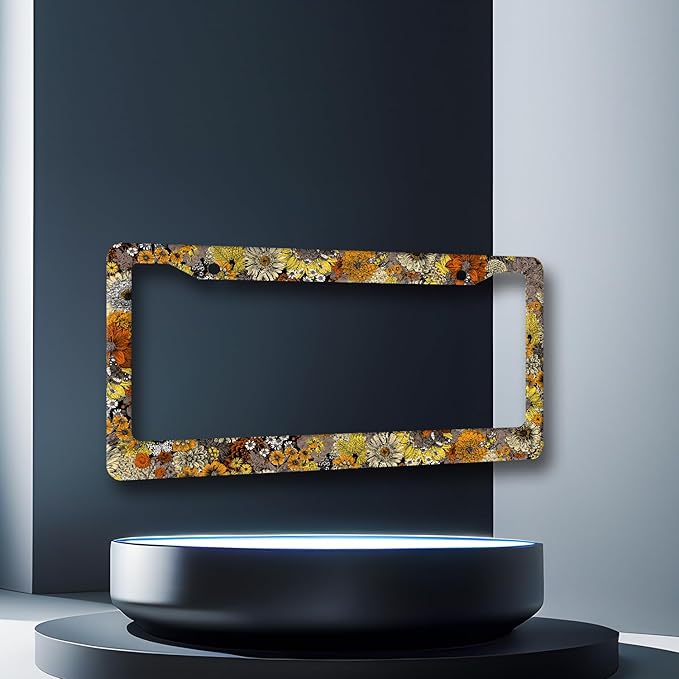 Vintage Sunflowers License Plate Frame Flowers License Plate Holder Stainless - Image 3