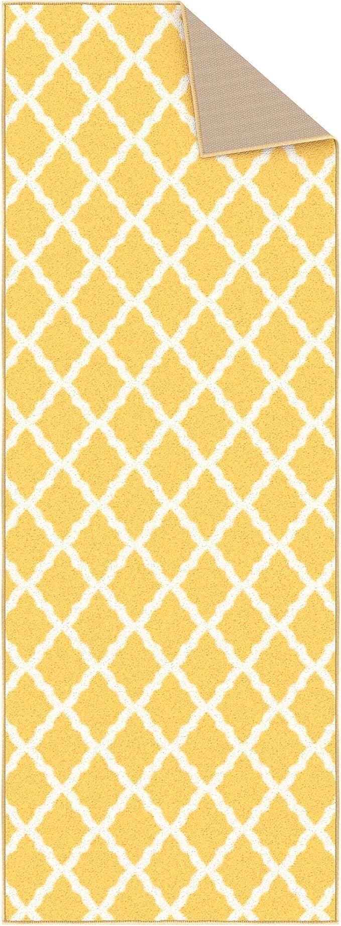 Ottomanson Hallway Runner Rug 2'2" x 6' Non Slip Trellis Area Rugs Easy to - Image 7
