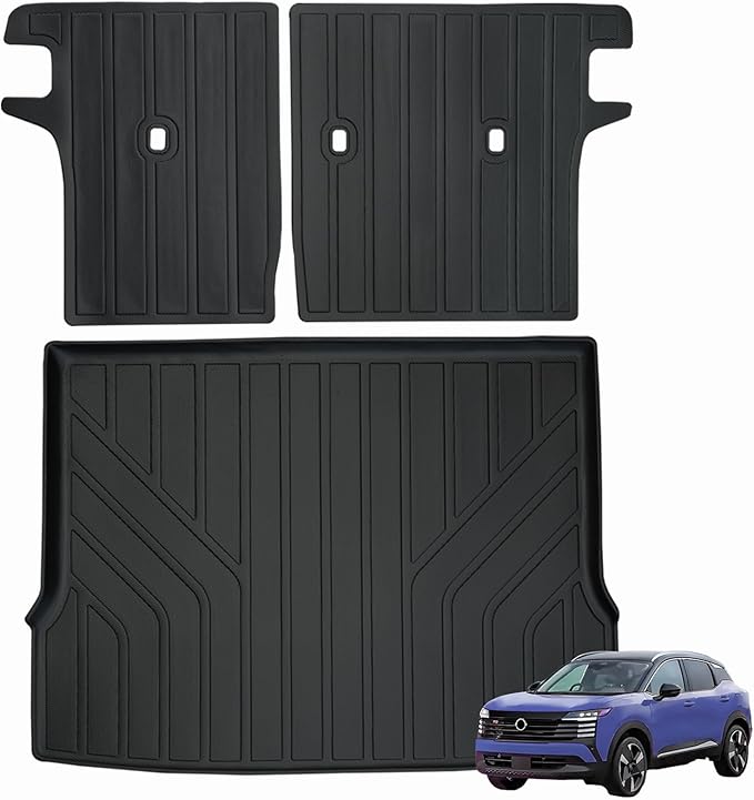 Trunk Mat & Backrest Mat for 2025 Nissan Kicks TPE All Weather Protection Cargo by SANBAN-AXE