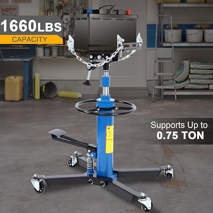 Transmission Jack 1660 lbs/ 0.75 Ton Capacity Hydraulic Telescopic Transmission - Image 2