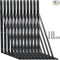 12 Pack L14 x H 10" Black Heavy Duty Shelf Brackets by MHMYDZ