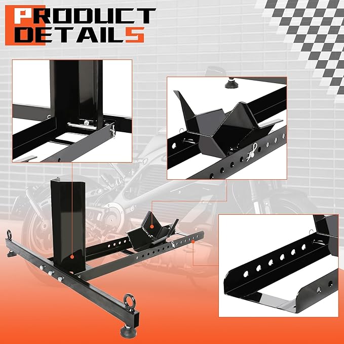 ECOTRIC Motorcycle Wheel Chock Stand Upright 1800lb Capacity, Adjustable - Image 7