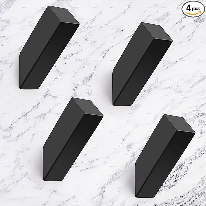 NINETREX Black Towel Hooks Matte Black Robe Hook, Modern Towel Hooks SUS 304 by NINETREX