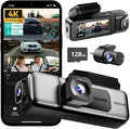 4K 3 Channel Dash Cam Front and Rear/Inside, 360°Dash Camera by BOTSLAB