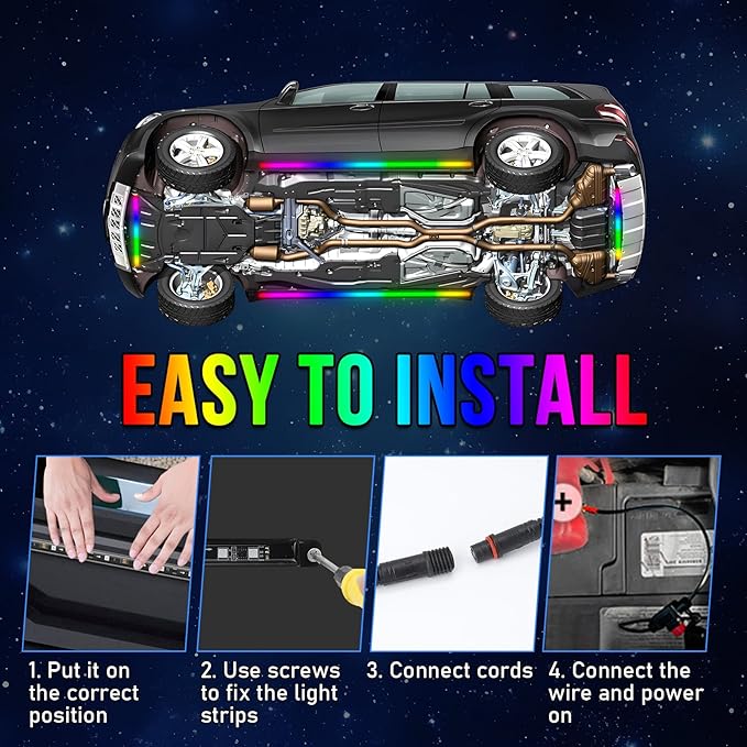 OPP ULITE Car Led Underglow Lights Aluminum Dream Chasing Color Accent Light Bar - Image 6
