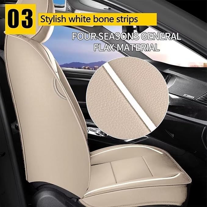 YORKNEIC Leather Car Seat Covers Fit - Image 4