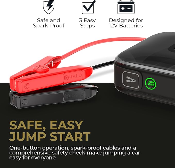 HALO Bolt Ultimate 3 Portable Car Battery Jump Starter | 130 PSI Air Compressor - Image 6