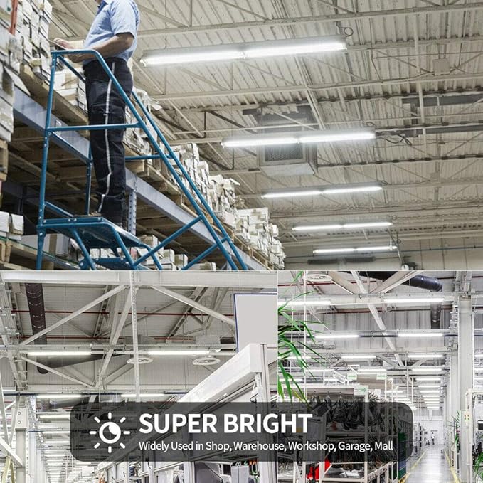 4FT LED Shop Light Fixture, 72W 6000K Cold White 9500LM Super Bright T8 - Image 2