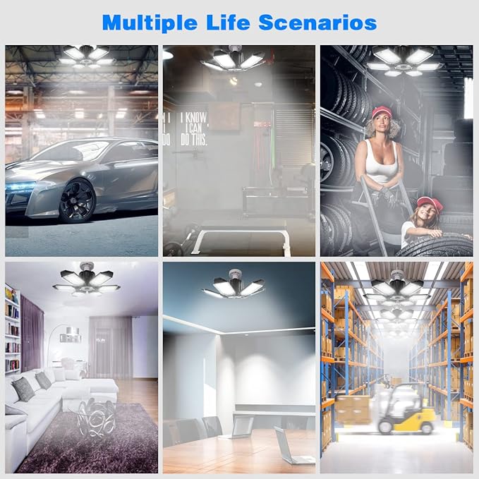 LED Garage Light - 160W Garage Light Bulb 64000LM 6500K Super Bright Garage - Image 6