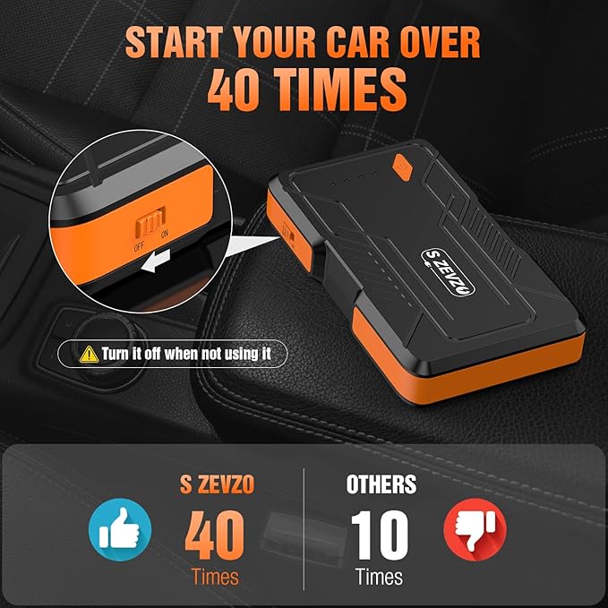 S ZEVZO Jump Starter 1000A Peak Portable Jump Starter - Image 6