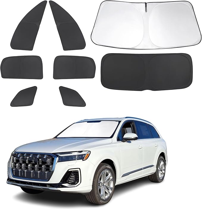 TINGLU Window Shades for Audi Q7 SUV 2016-2025 Accessories Side Full Windows by TINGLU