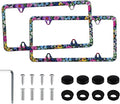 LivTee Flower Floral License Plate Frames, 4 Holes Stainless Steel License by LivTee
