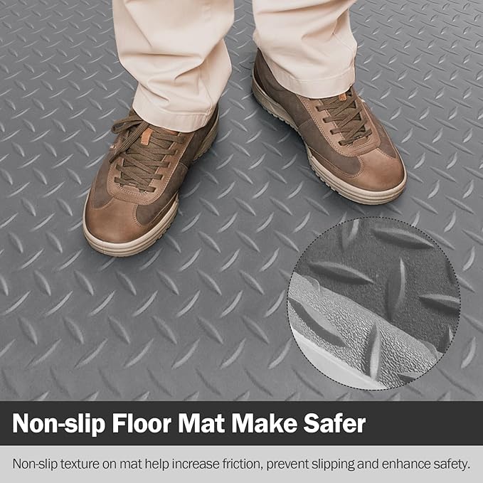 Nisorpa Garage Floor Rubber Mat, 4Ft x 8.2Ft Rubber Flooring Rolls, 1/8 Inch - Image 8