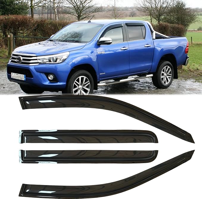 4pcs Outside Mount Style Dark Smoke Window Rain Guards Durable Side Wind - Image 2