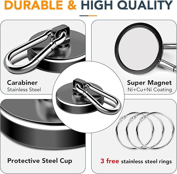 MIKEDE Magnetic Hooks Heavy Duty, 110LBS+ Strong Neodymium Magnets - Image 2