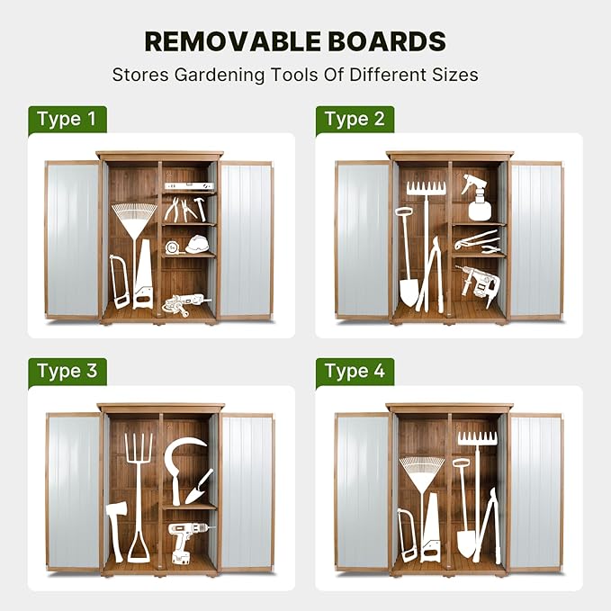 Outdoor Storage Cabinet Wood & Metal - Image 6