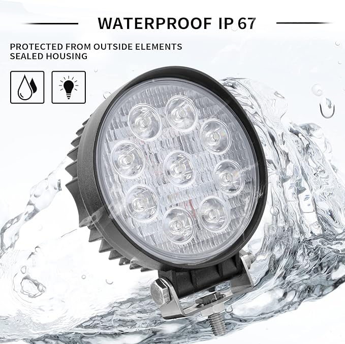 27W Spot Green Round Work LED Light Fog Offroad Off Road Lights Driving Lamp - Image 8