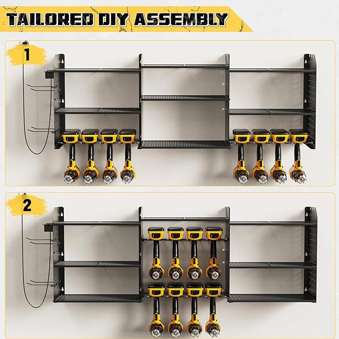 Power Tool Organizer with Charging Station Wall Mount, 3 Layer Expanded Heavy - Image 5