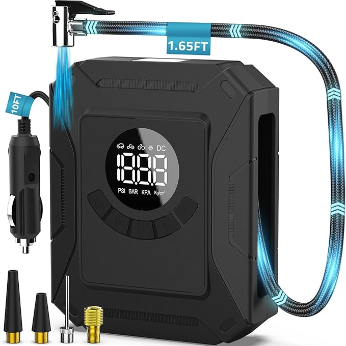 PAULINN Tire Inflator Air Compressor 12V DC Portable Air Pump 150 PSI by PAULINN