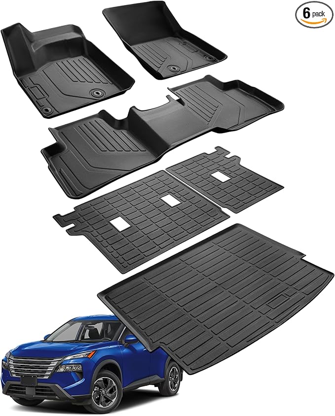 Floor Mats Full Set for Nissan Rogue 2021-2025 Accessories, All Weather Floor by COTAZA