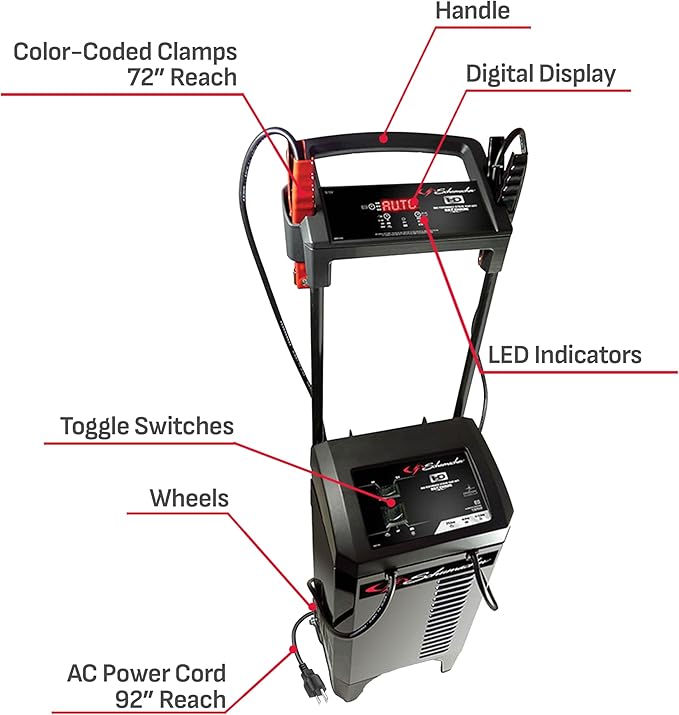 Schumacher Electric Wheeled 6A Car Battery Charger and 275A Engine Starter - Image 6