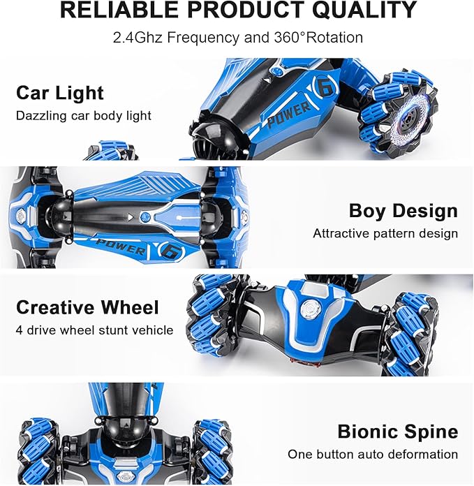 RC Stunt Car, 2.4GHz 4WD Drive Remote Controlled Gesture Sensor Toy Car - Image 6