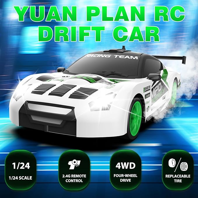 Remote Control Car 2.4GHz 1:24 Scale 4WD RC Drift Car 15KM/H High Speed - Image 2