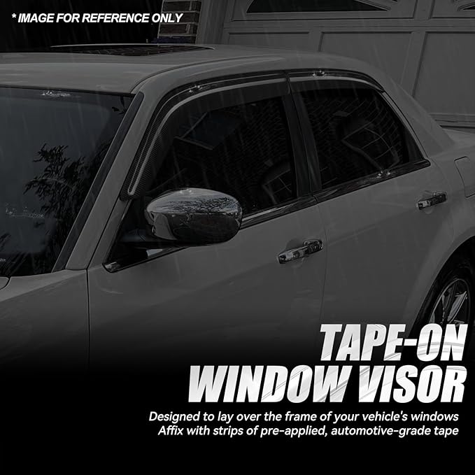 Auto Dynasty 4Pcs Carbon Fiber Pattern Window Visors Compatible - Image 3