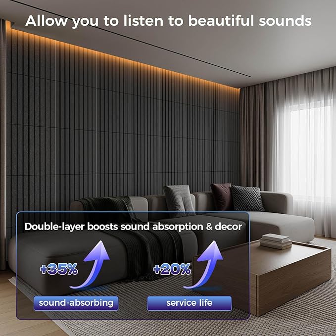 8 Pack Large Soundproof Wall Panels, 15.7 x 15.7 x 0.47 in Sound Proof Foam - Image 3