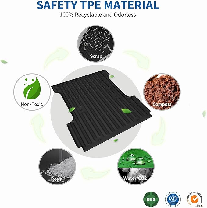OEDRO Truck Bed Mat Fit for 2024 2025 Toyota Tacoma 5FT, TPE All Weather 2024 - Image 7
