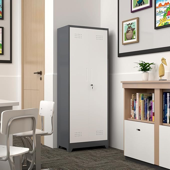 Metal Cabinets with Doors and Adjustable Shelves - Image 2