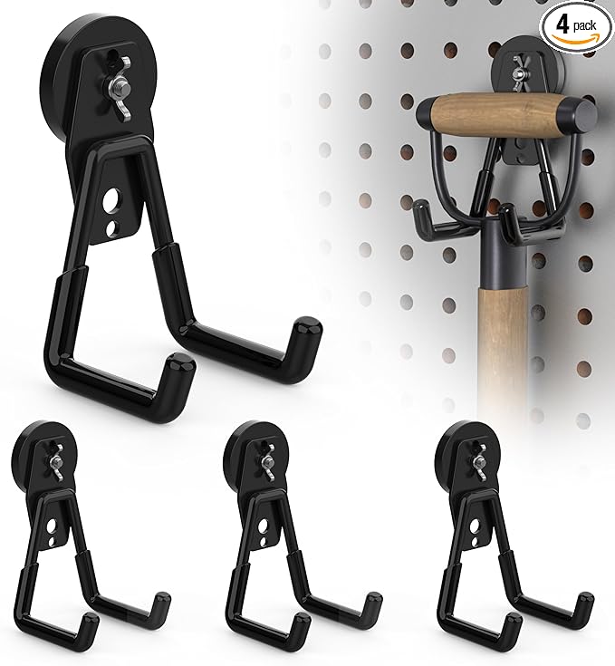 4 Pack Large Magnetic Hooks Heavy Duty Extra Strong Magnetic Garage Hooks Big by Laowu